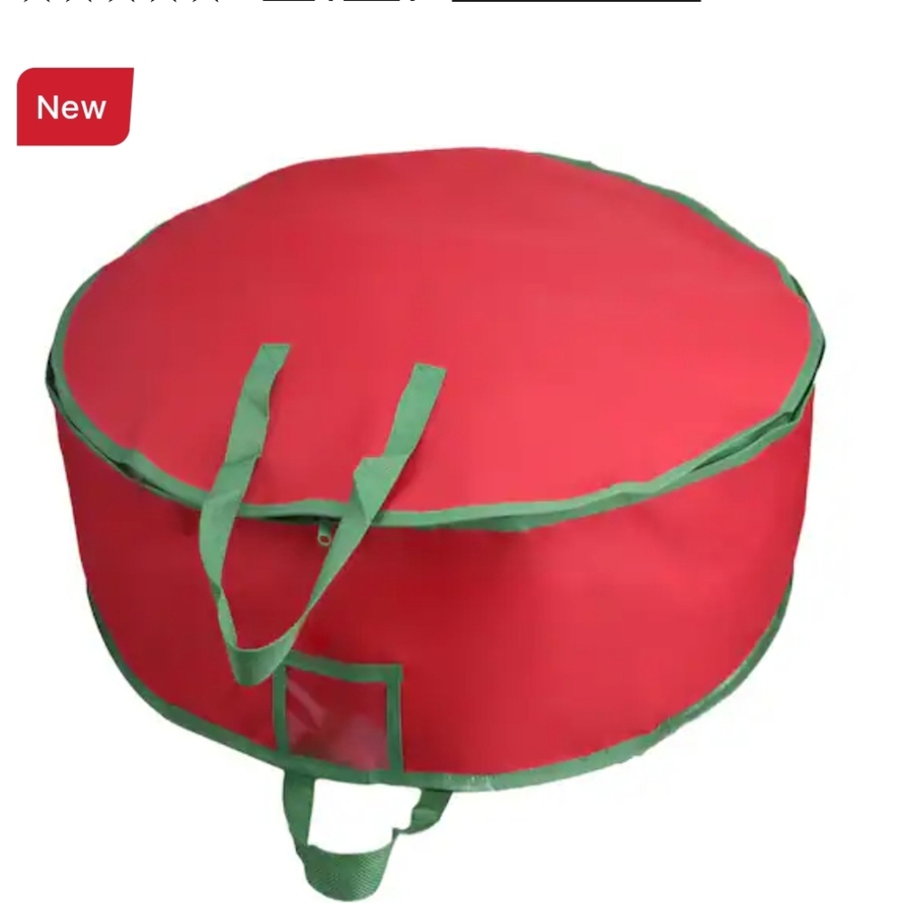 Simply Tidy 30" Wreath and Garland Storage Bag  Red/Green    Zipper Closure  NEW